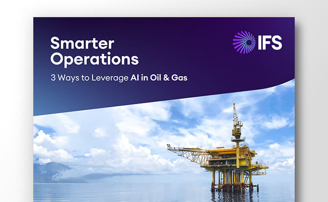 Oil platform with thumbnail image text about AI in oil and gas