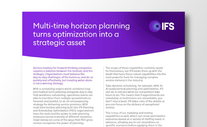 IFSThumbnailFact Sheet Multi time horizon planning turns optimization into a strategic asset07202267
