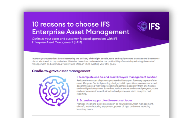 10 Reasons why IFS is the top EAM Software Graphic 1 670 x 413 px